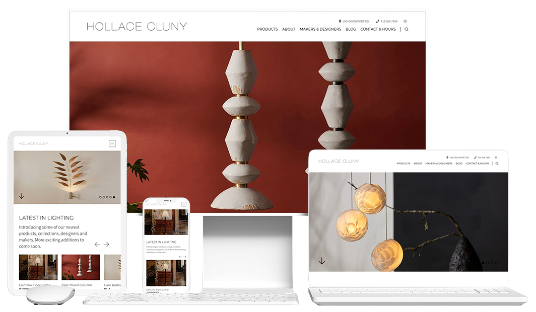 device mockup of hollace cluny website