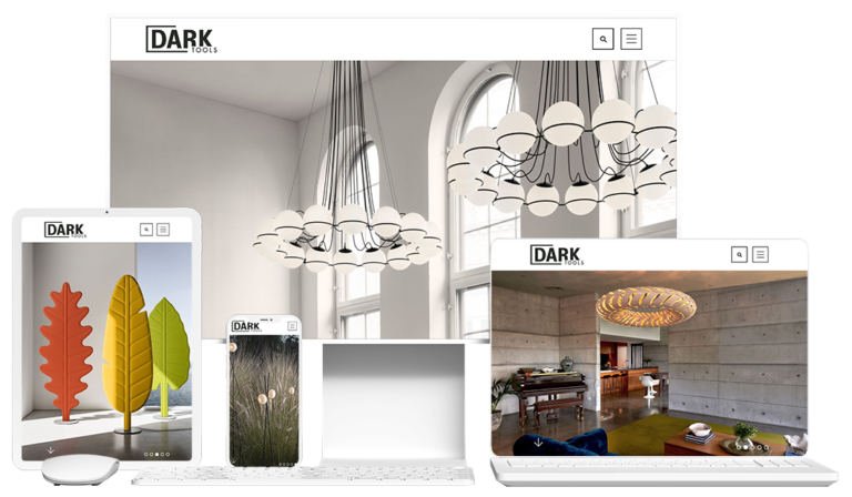 dark tools website device mockups