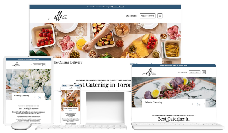 elle cuisine website device mockups