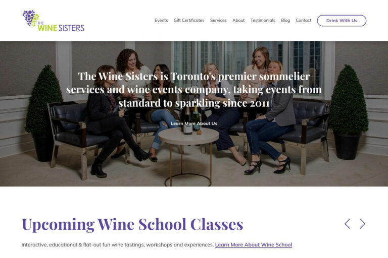 winesisters website homepage section