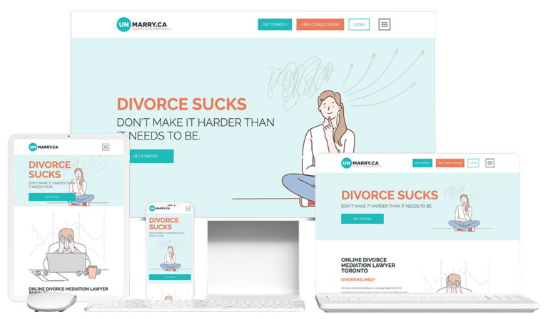 unmarry website devices mockups