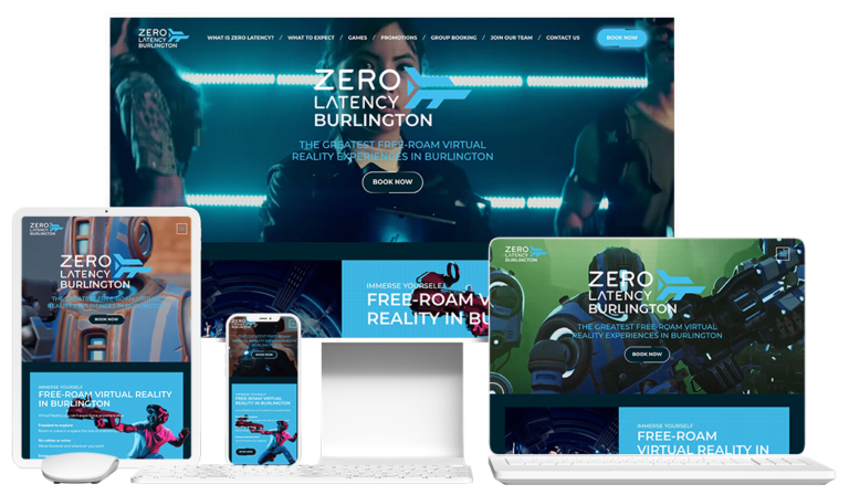 zero latency website devices mockups