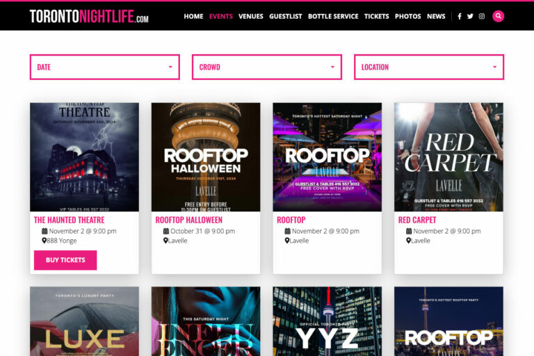 toronto nightlife website panel 1