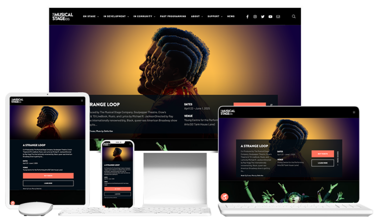 musical stage website devices view